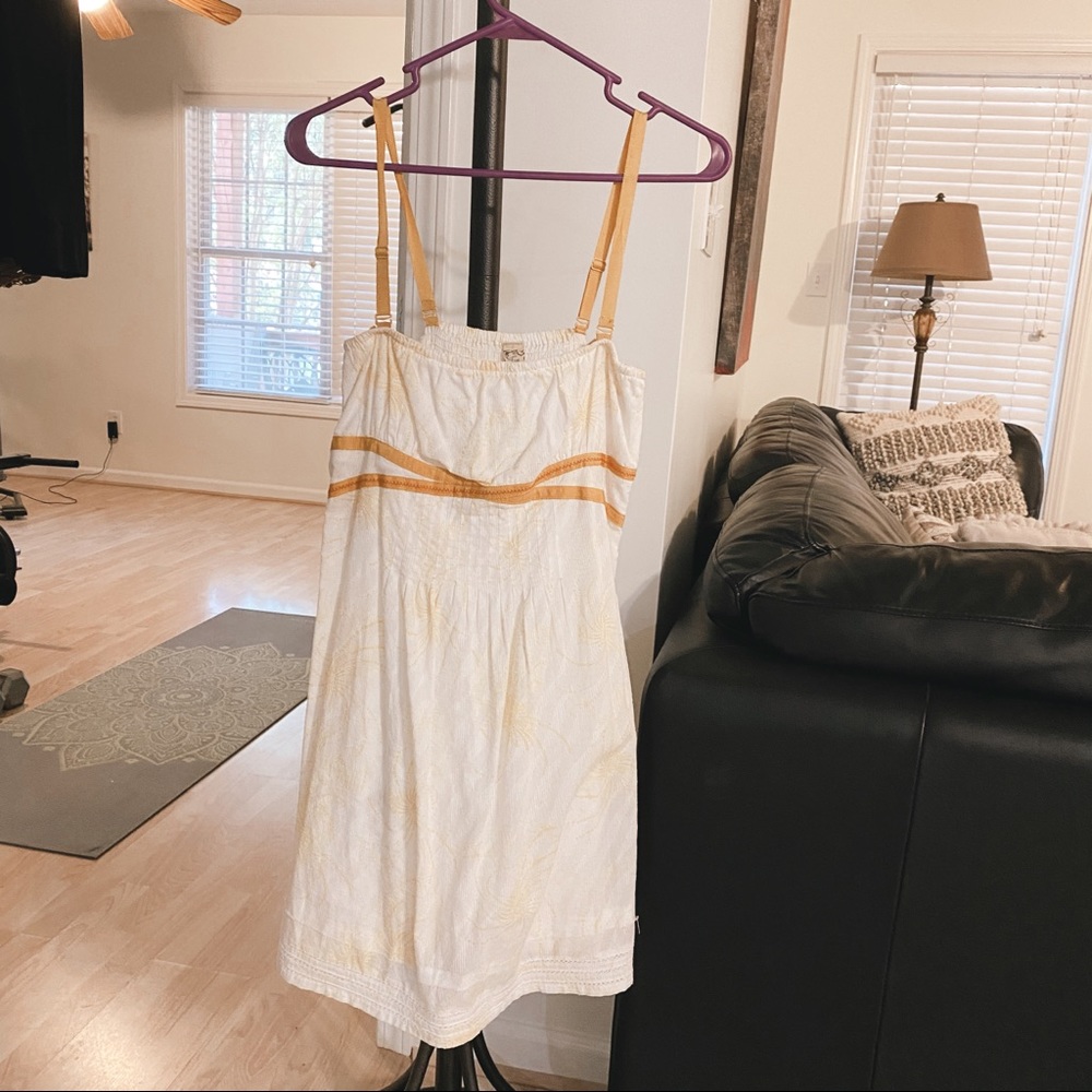 Free People Cream and Yellow Corset Dress